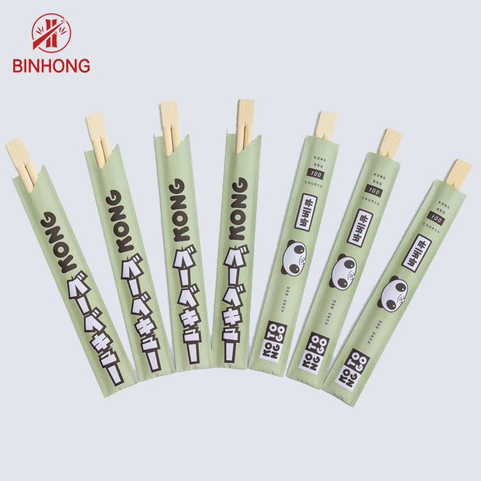 Hashis de bambu descartáveis dos GÊMEOS de 24CM com o meio Binhongbamboo envolvido de papel
