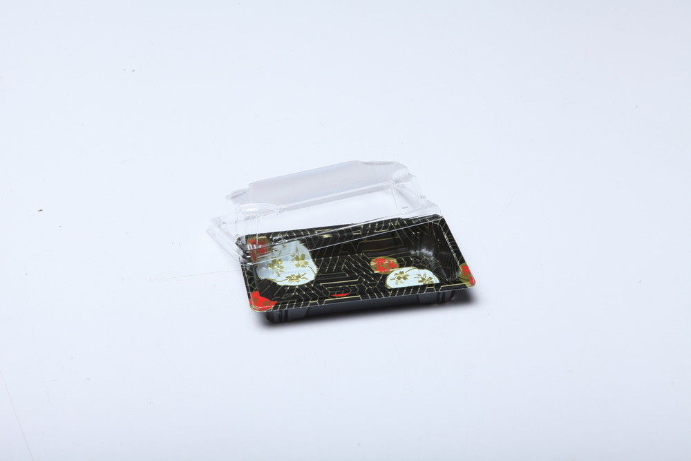 Caixa de Sushi de plástico fechada com tampa