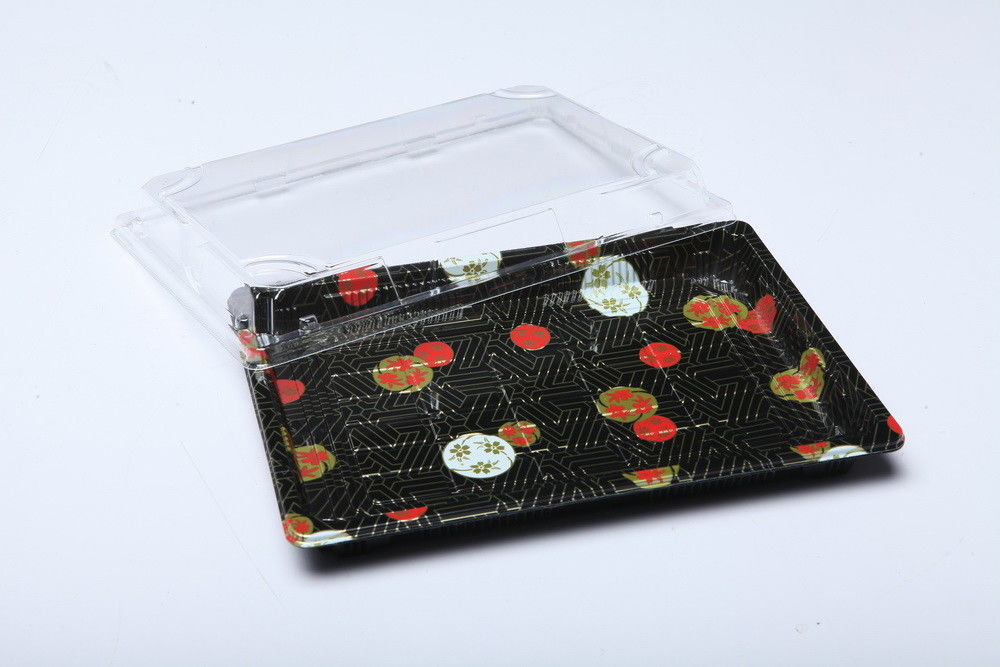 Caixa de Sushi de plástico fechada com tampa
