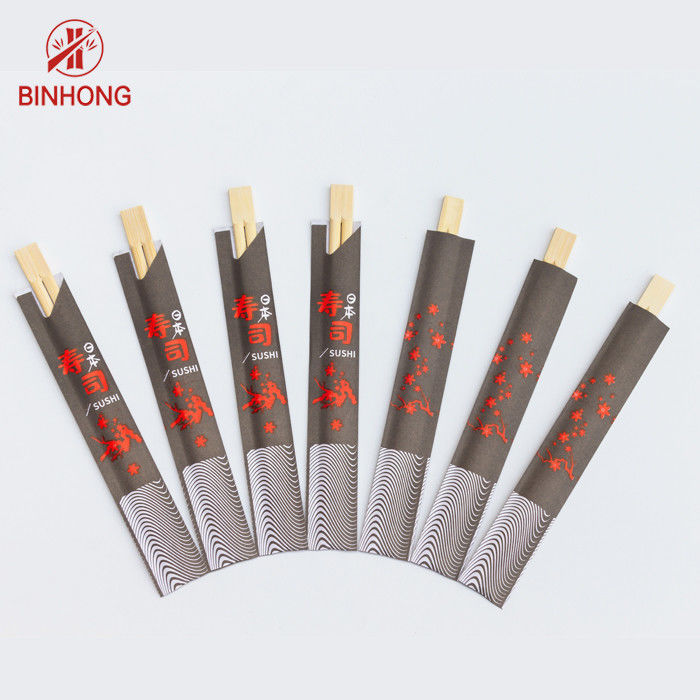 Hashis 21cm de bambu descartáveis do sushi com luva de papel