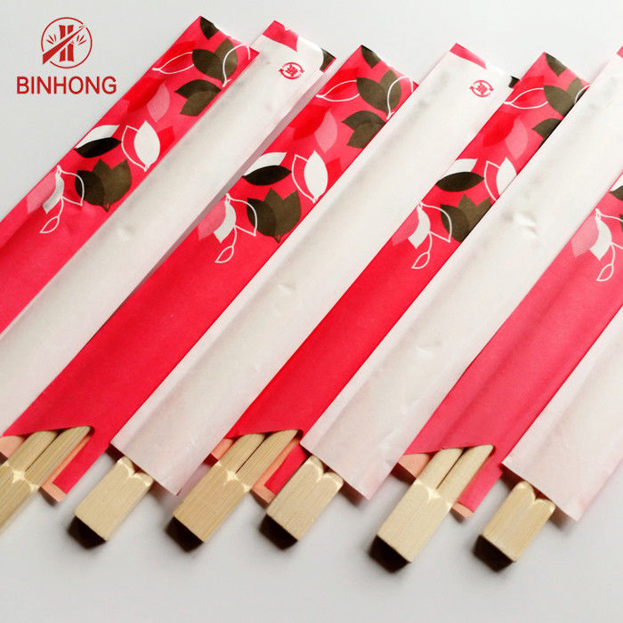 hashis de bambu chineses descartáveis de 20cm com a meia luva do papel