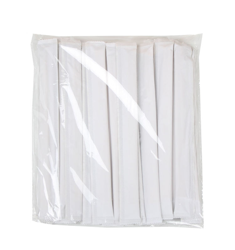 Pauzinho de bambu descartável com capa de papel branca inteira quadrada redondas gêmeas
