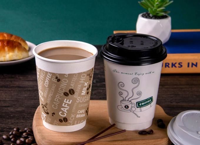 Copo 16oz da bebida do café do papel de embalagem da dupla camada ISO9001 para o café