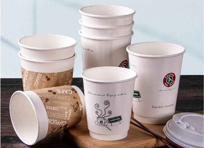 Copo 16oz da bebida do café do papel de embalagem da dupla camada ISO9001 para o café