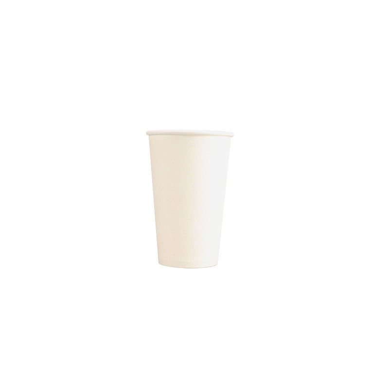 copo de papel descartável inferior de café branco da parede de 12oz 60mm único biodegradável