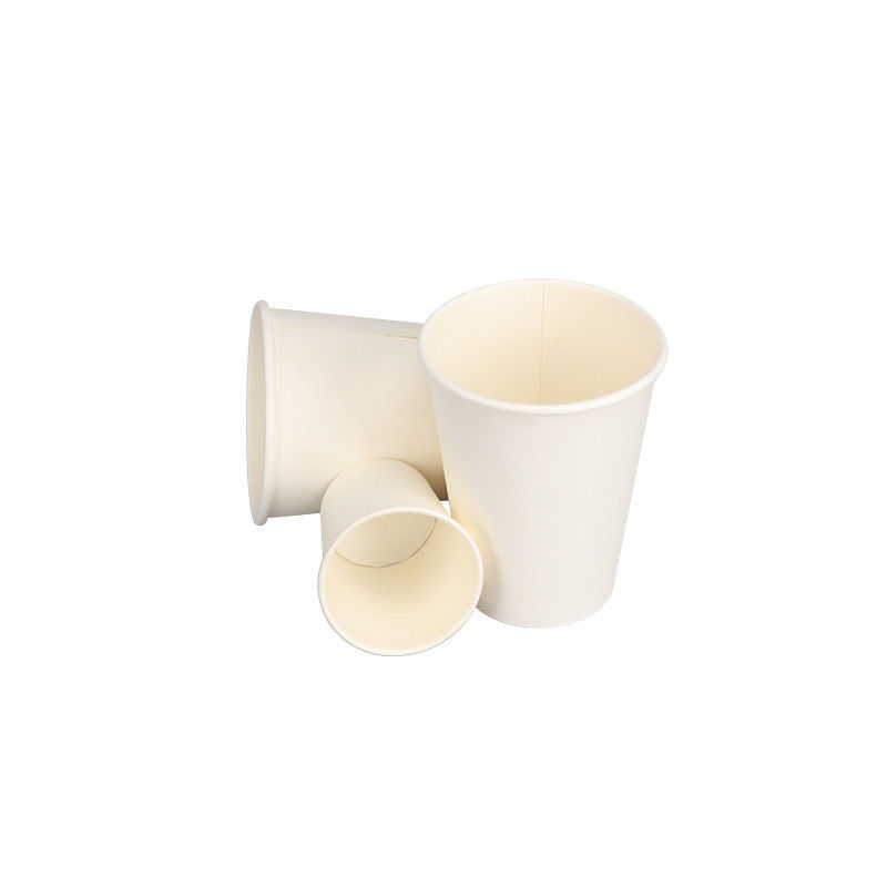 copo de papel descartável inferior de café branco da parede de 12oz 60mm único biodegradável