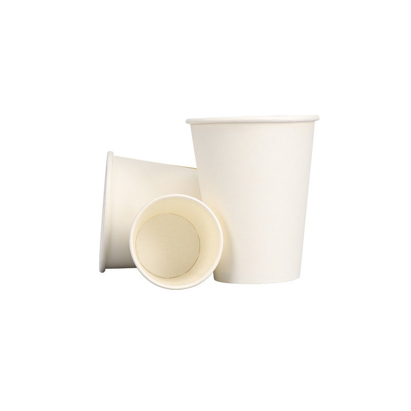 copo de papel descartável inferior de café branco da parede de 12oz 60mm único biodegradável