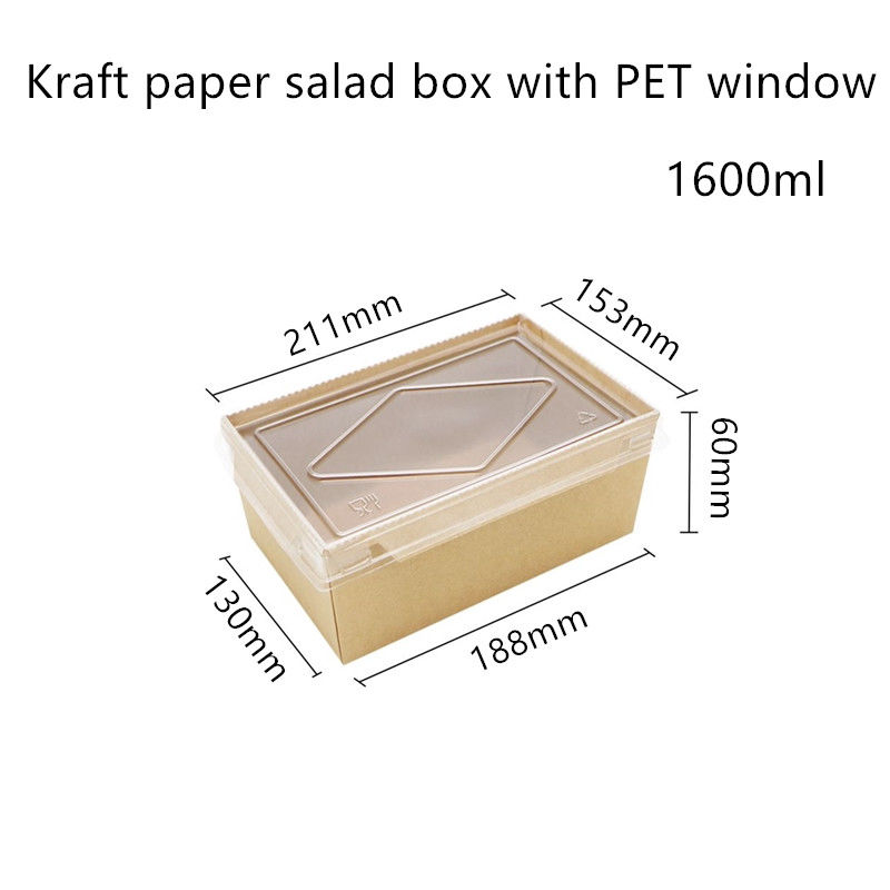 Recipientes de alimento descartáveis do papel de embalagem da tampa do ANIMAL DE ESTIMAÇÃO 2100 1600 1400ml