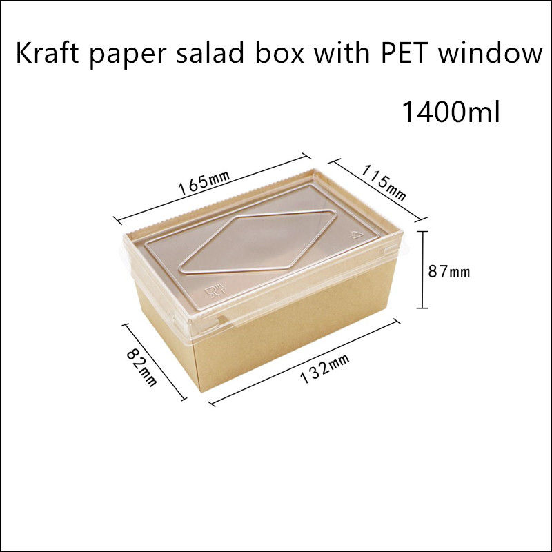 Recipientes de alimento descartáveis do papel de embalagem da tampa do ANIMAL DE ESTIMAÇÃO 2100 1600 1400ml