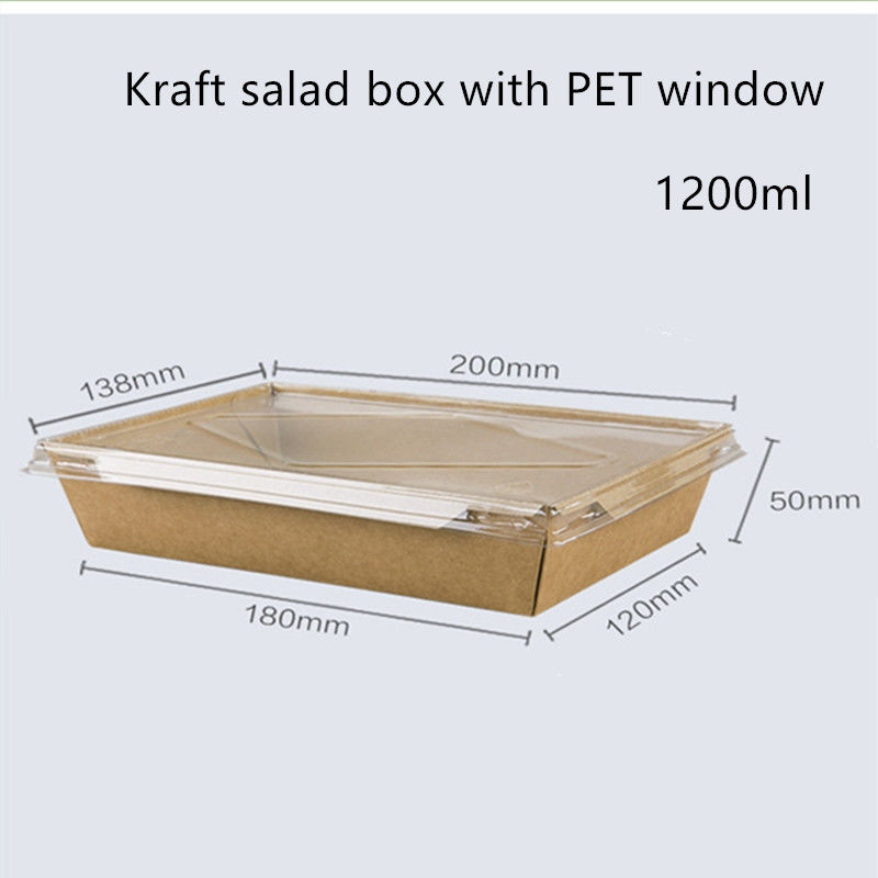 Recipientes de alimento descartáveis do papel de embalagem da tampa do ANIMAL DE ESTIMAÇÃO 2100 1600 1400ml