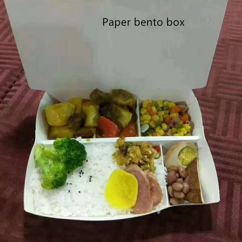 O papel de embalagem retangular leva embora descartável Compostable da caixa com tampa do ANIMAL DE ESTIMAÇÃO