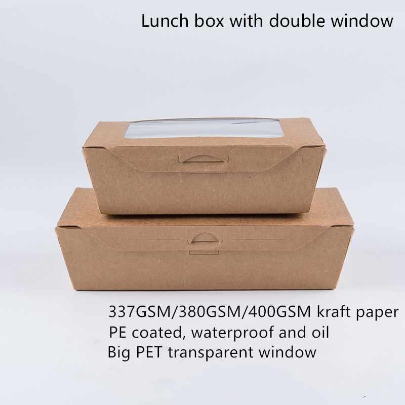 1200ml 337 lancheira do papel de embalagem de 380 400gsm com janela do ANIMAL DE ESTIMAÇÃO