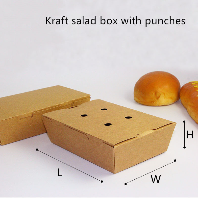 O papel de embalagem da salada leva embora descartável Microwavable da caixa com perfuradores