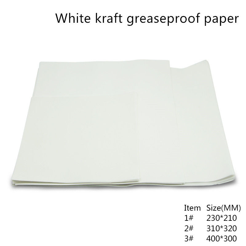 Papel de cozimento à prova de graxa branco descartável sem impressão