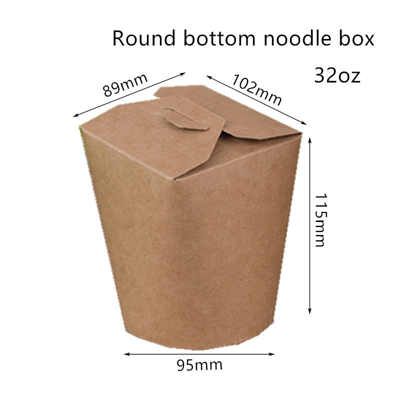 caixa descartável do macarronete de 16oz 26oz 32oz com parte inferior redonda