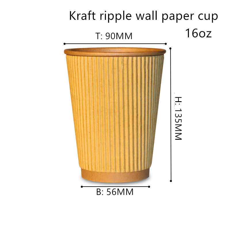 Copo bebendo descartável ondulado 16oz 20oz de papel de embalagem de 300gsm