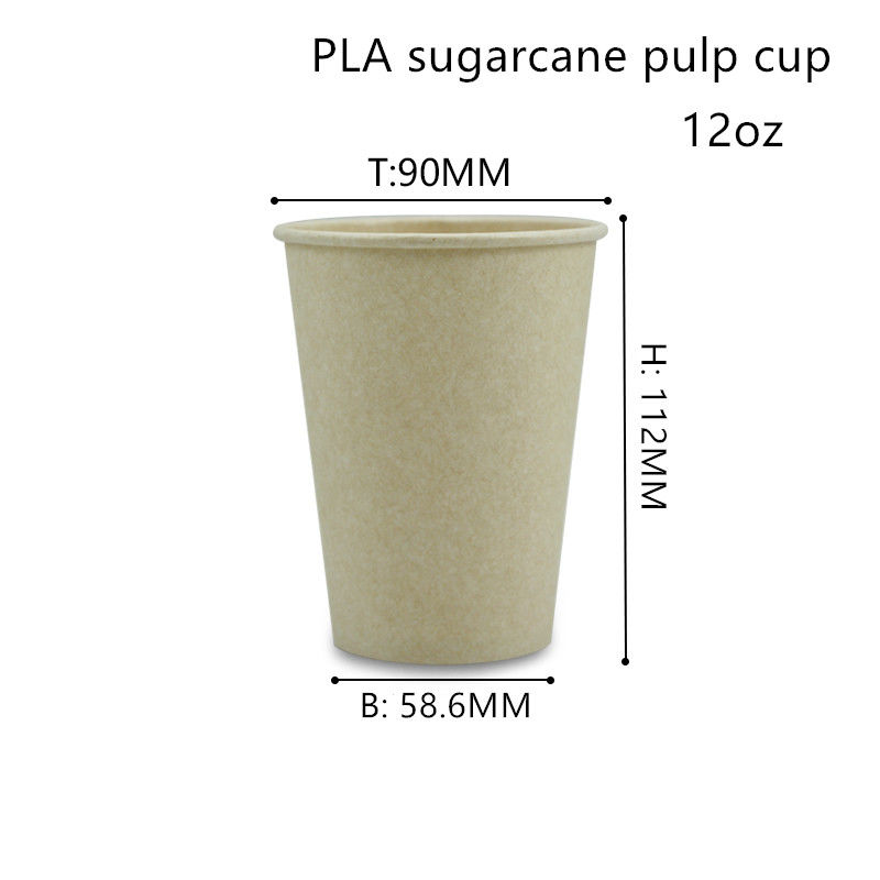Copos bebendo ISO9001 do papel de bambu biodegradável do PLA da fibra
