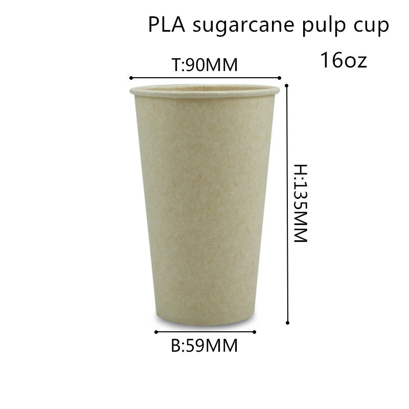 Copos bebendo ISO9001 do papel de bambu biodegradável do PLA da fibra