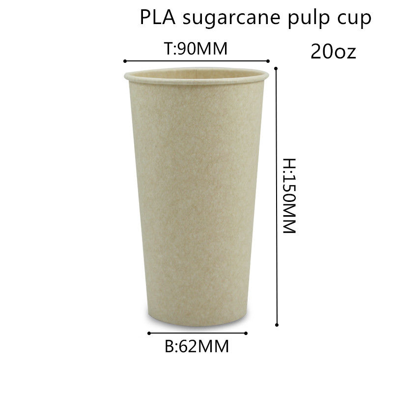 Copos bebendo ISO9001 do papel de bambu biodegradável do PLA da fibra