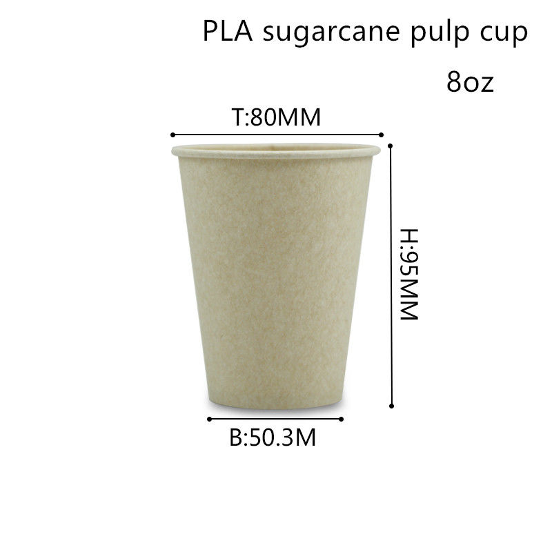 Copos bebendo ISO9001 do papel de bambu biodegradável do PLA da fibra
