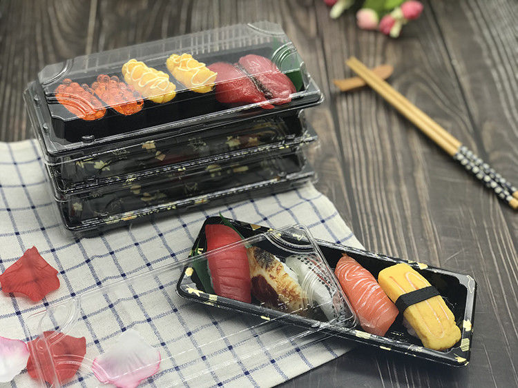 Sushi plástico Tray Food Grade Disposable da tampa transparente