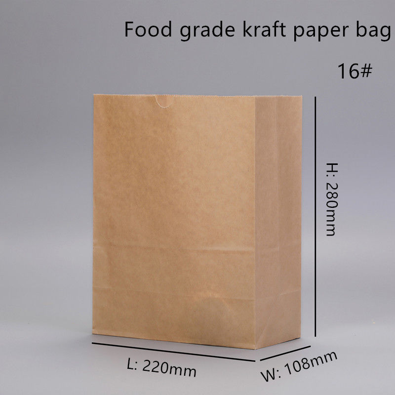 Sacos descartáveis da padaria de Brown Kraft com parte inferior quadrada