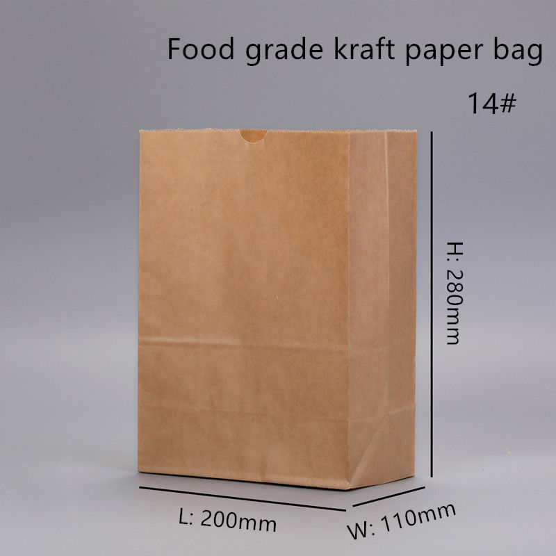 Sacos descartáveis da padaria de Brown Kraft com parte inferior quadrada
