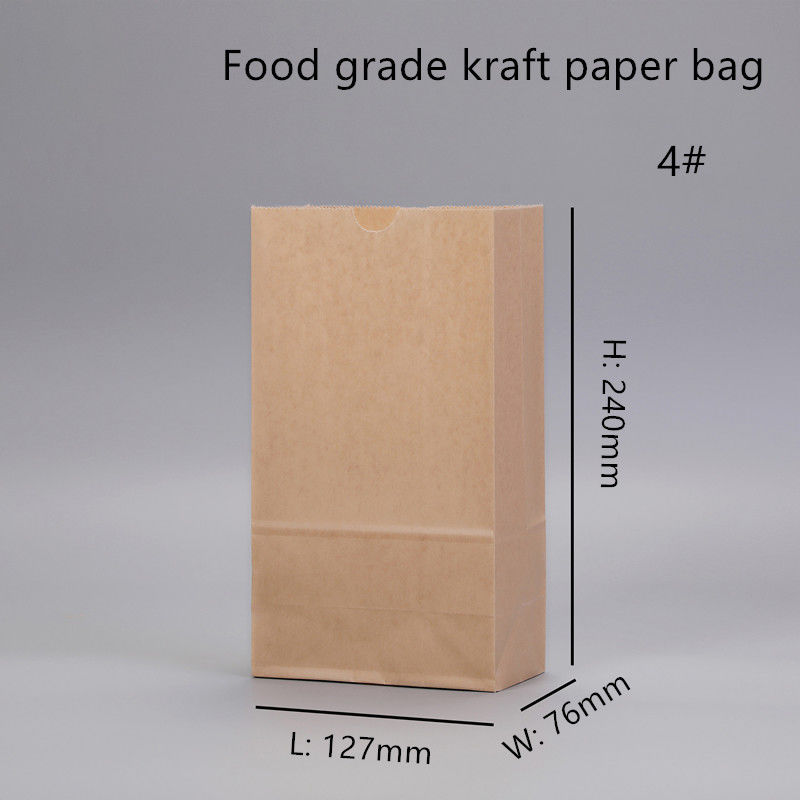 Sacos descartáveis da padaria de Brown Kraft com parte inferior quadrada