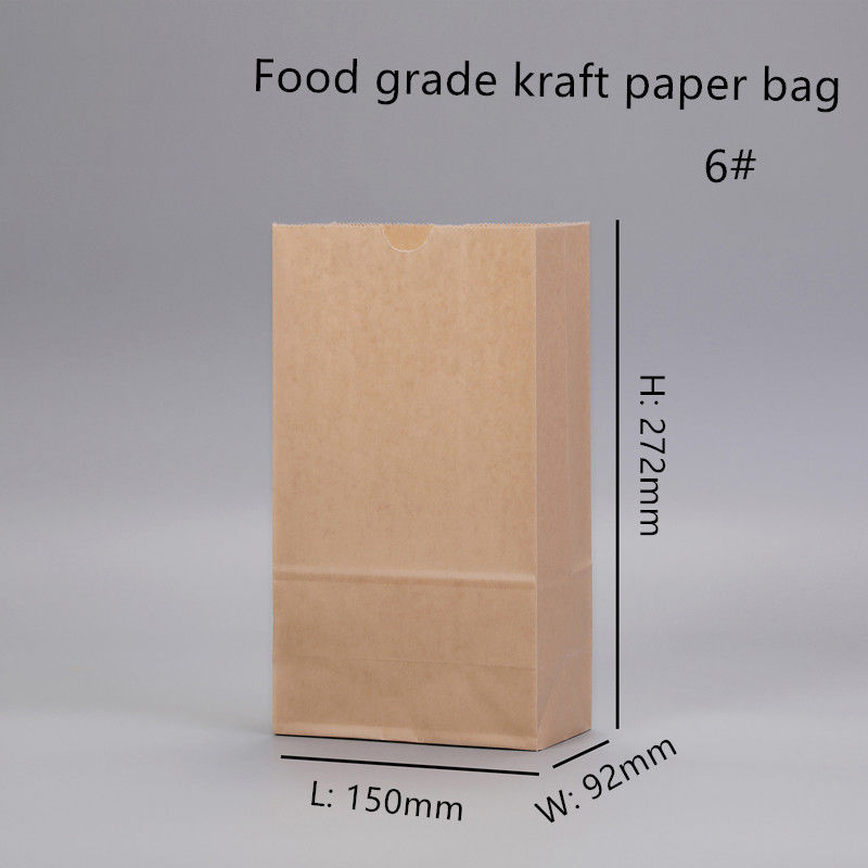 Saco de papel biodegradável da padaria de ISO9001 Brown