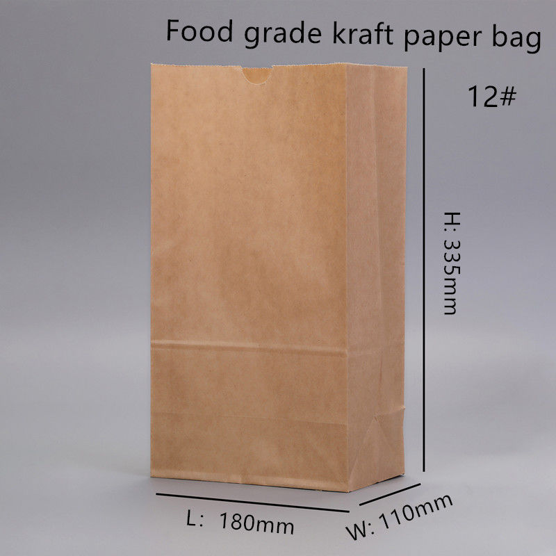 Saco de papel biodegradável da padaria de ISO9001 Brown