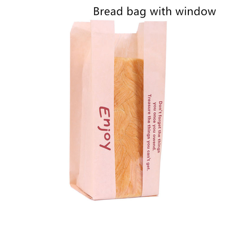 saco de papel revestido ISO9001 do empacotamento de pão do brinde 55g com janela