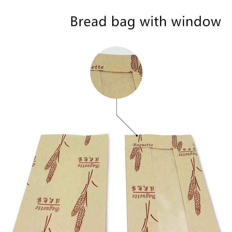 PE reciclável saco revestido do almoço do papel de embalagem para o pão do brinde