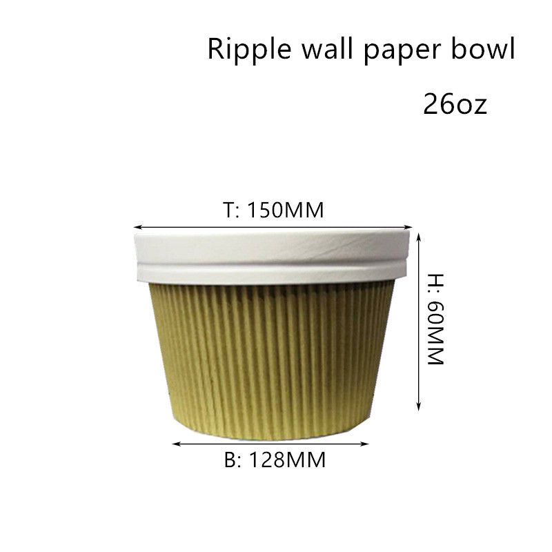 Bacia térmica 350ml 520ml 720ml do alimento da parede da ondinha