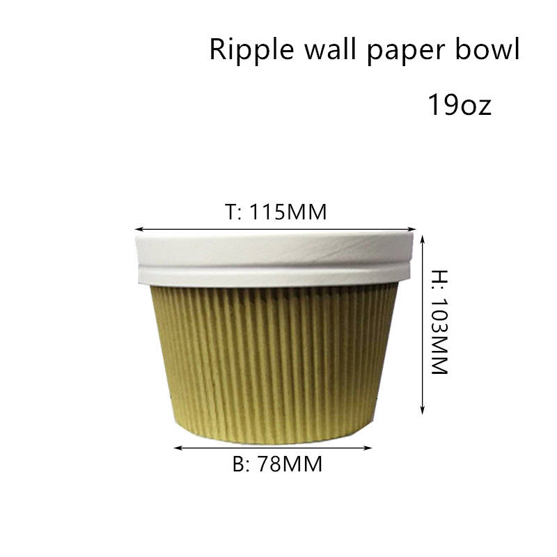 Bacia térmica 350ml 520ml 720ml do alimento da parede da ondinha