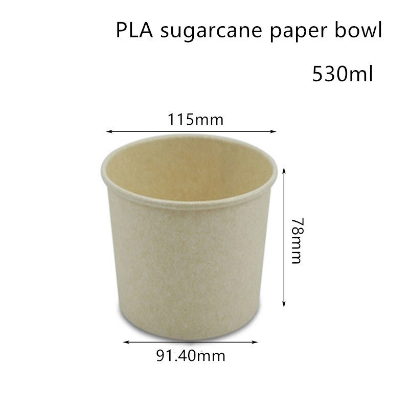 Recipiente afastado de papel da bacia de sopa da cana-de-açúcar Compostable do PLA