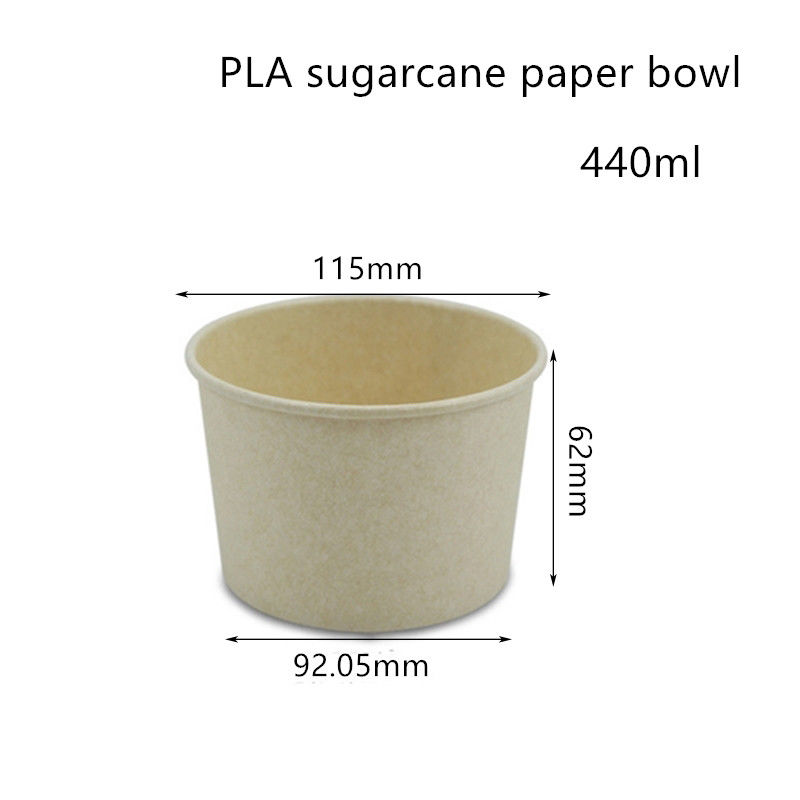 Recipiente afastado de papel da bacia de sopa da cana-de-açúcar Compostable do PLA