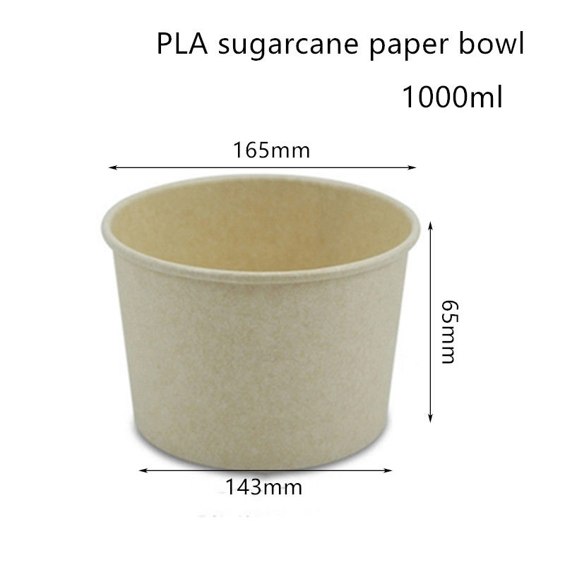 Recipiente afastado de papel da bacia de sopa da cana-de-açúcar Compostable do PLA