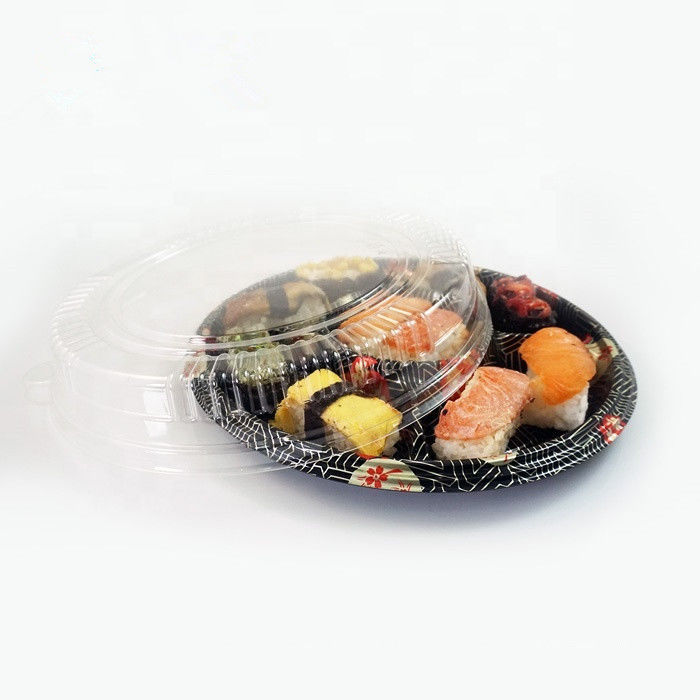 Caixa de papel descartável recipientes biodegradáveis tampa de celulose embalagens de alimentos Caixa de sushi