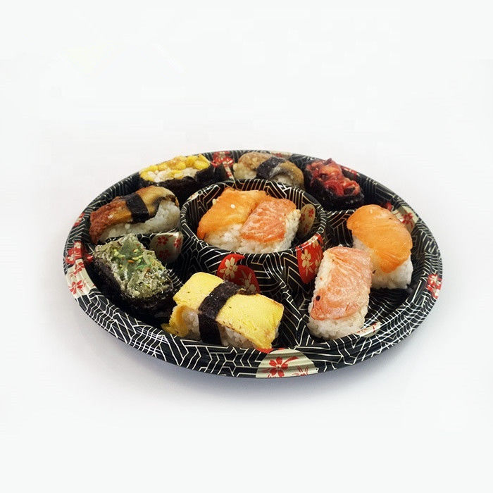 Caixa de embalagem dividida do sushi do plástico 5 redondos do produto comestível