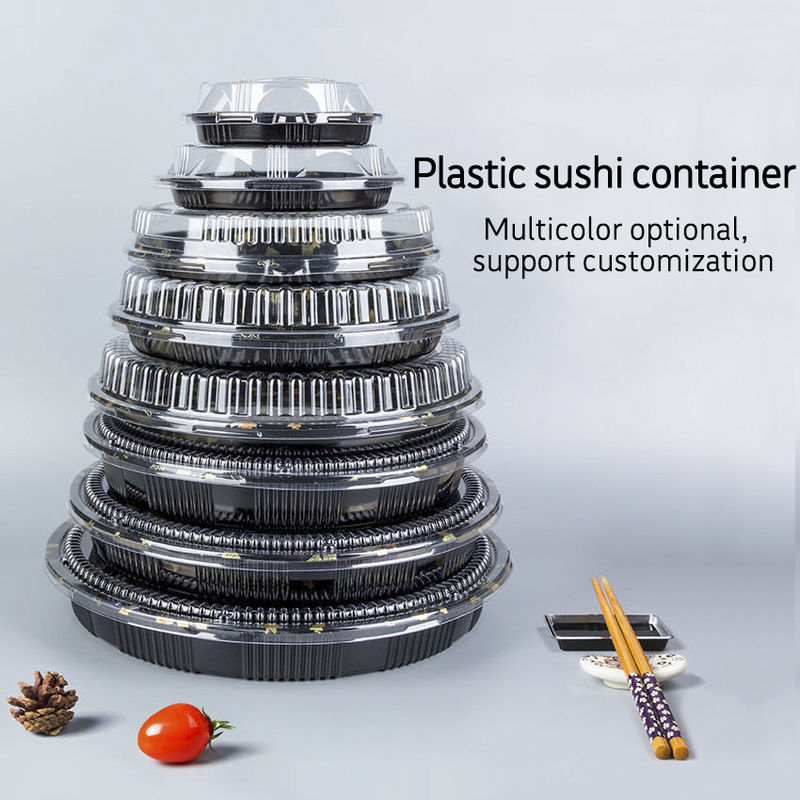 Caixa de papel descartável recipientes biodegradáveis tampa de celulose embalagens de alimentos Caixa de sushi