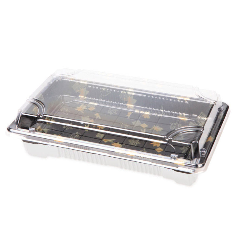Bandejas plásticas do sushi do picosegundo do produto comestível descartáveis com as anti tampas da névoa