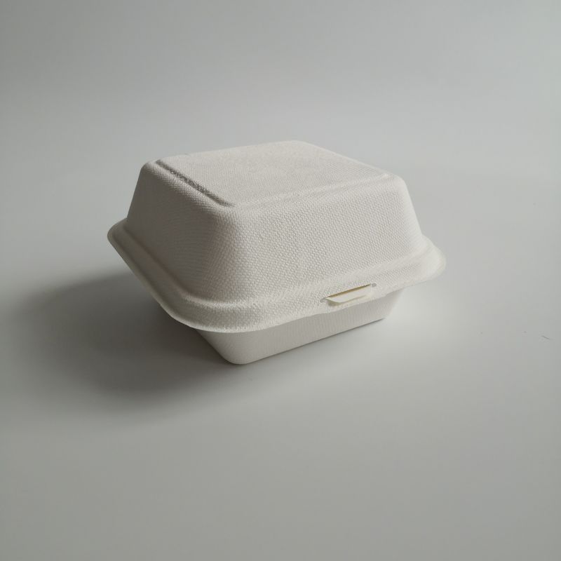 5 polegadas caixa descartável do hamburguer da cana-de-açúcar biodegradável de 6 polegadas