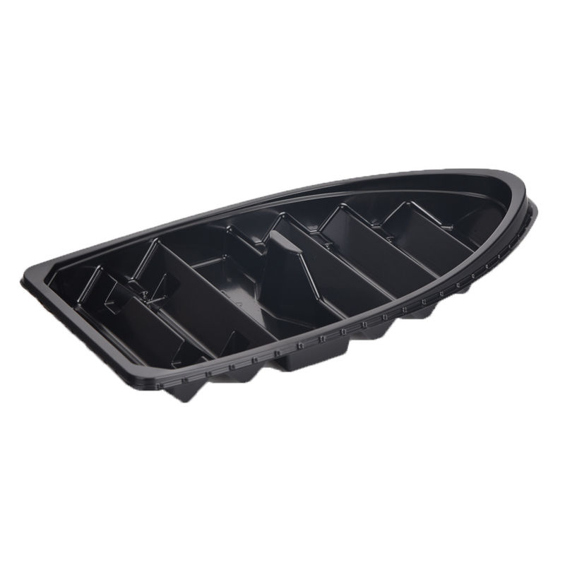 Sushi plástico Tray Stackable Eco Friendly do picosegundo da forma do barco