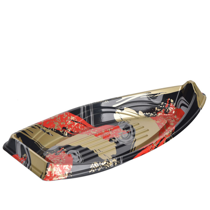Sushi plástico Tray Stackable Eco Friendly do picosegundo da forma do barco