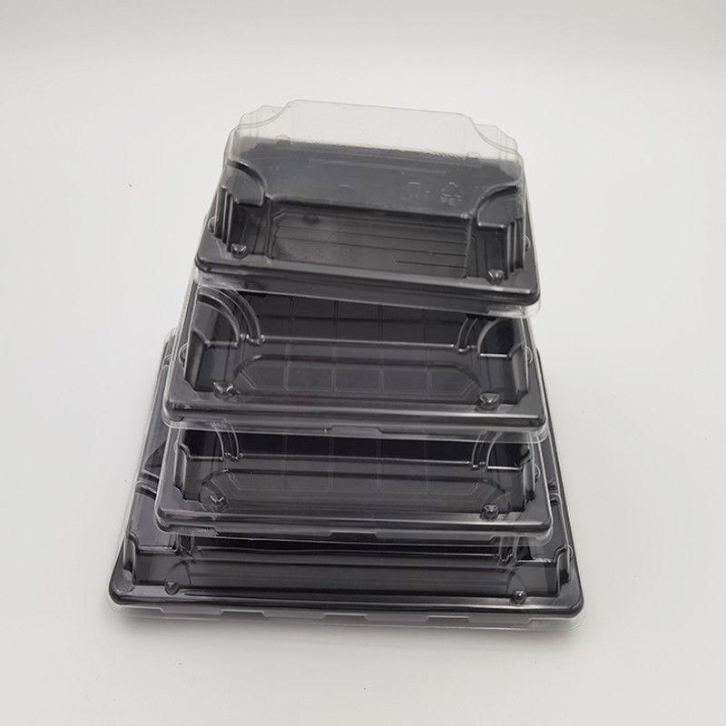 Sushi plástico descartável Tray With Transparent Lid do picosegundo