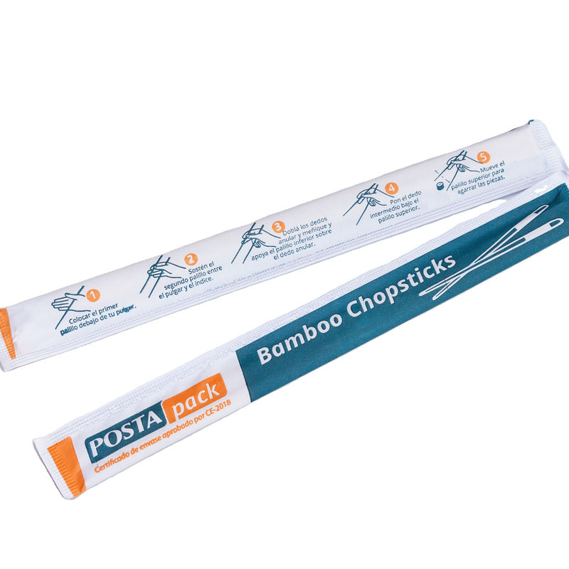 Sushi pauzinhos de bambu natural Eco Frindly com embalagem de papel