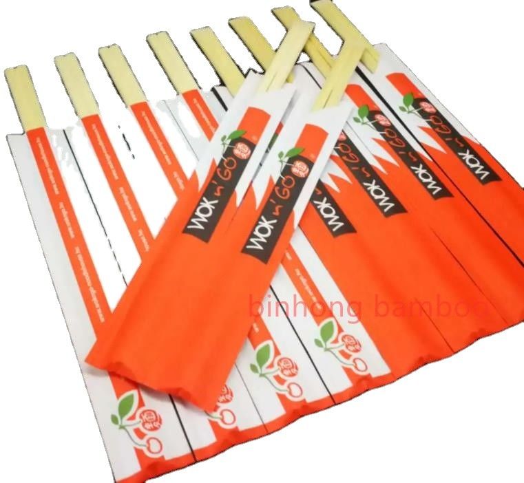 Comprimento de bambu envolvido de papel 23cm dos hashis da meia luva