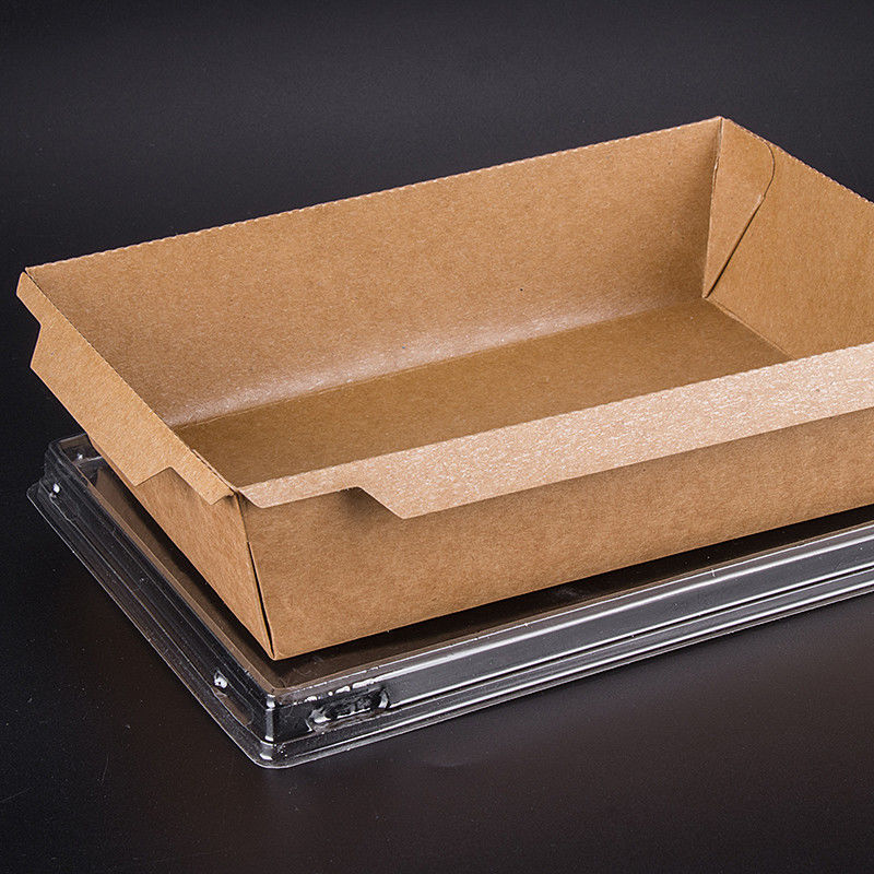 Lancheira afastada descartável de Brown Kraft com tampa do ANIMAL DE ESTIMAÇÃO