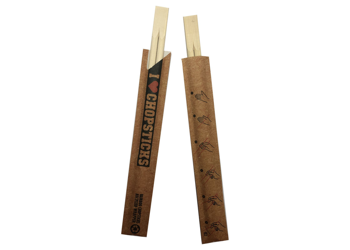 Dos gêmeos amigáveis da natureza 21cm de Eco hashis de bambu descartáveis com luva