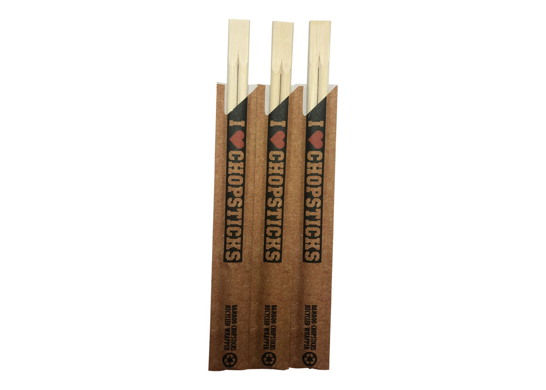 Dos gêmeos amigáveis da natureza 21cm de Eco hashis de bambu descartáveis com luva
